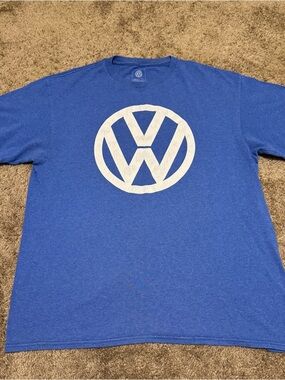 Volkswagen Shirt Mens Large Blue Short Sleeve VW Bus Graphic Tee Logo